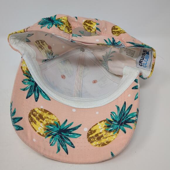 Cruise Club Strapback Baseball Cap Multicolor OS Adjustable Pineapple Print - Picture 6 of 8